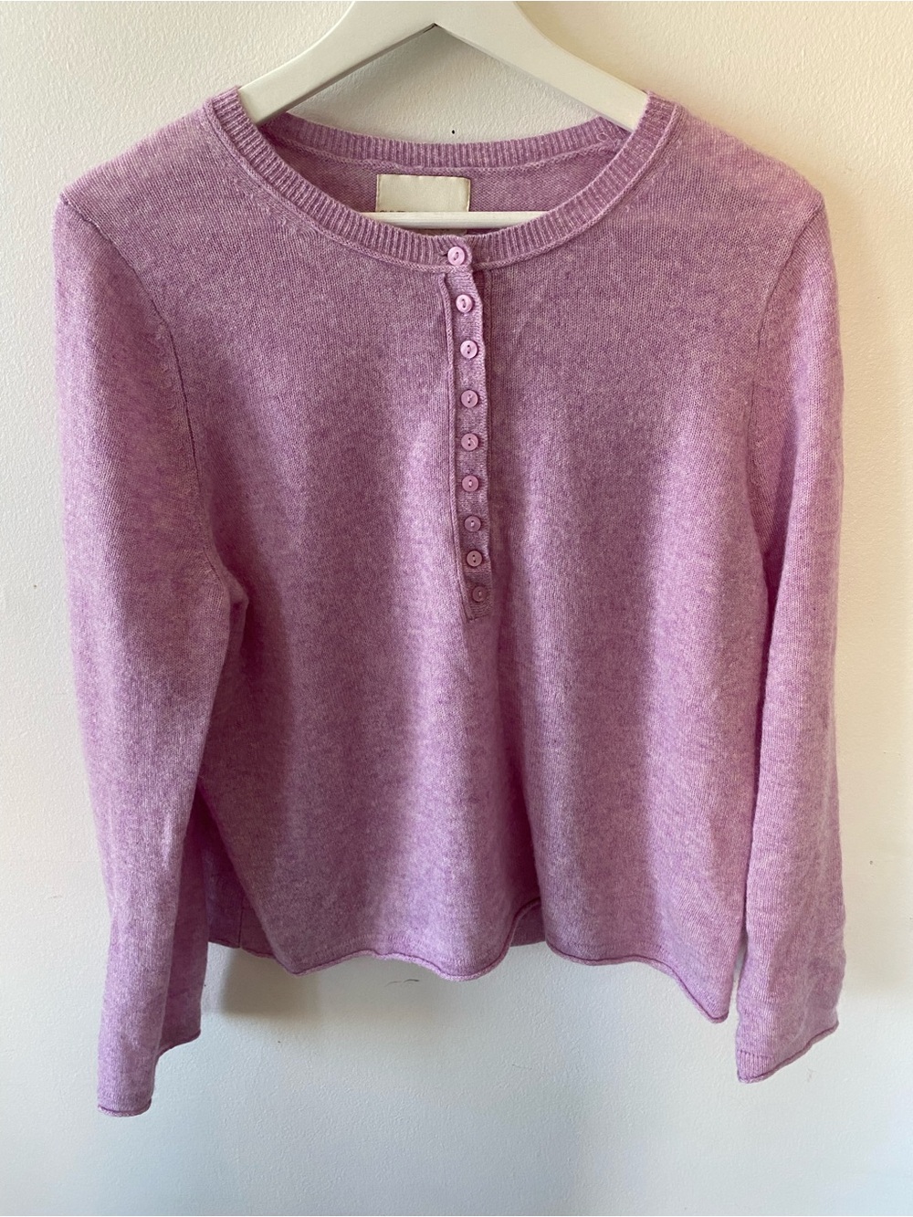 Cynthia Rowley Lilac Cashmere Button-Front Top